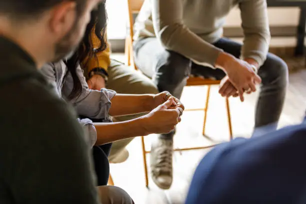 Chairs in a circle for a group therapy session